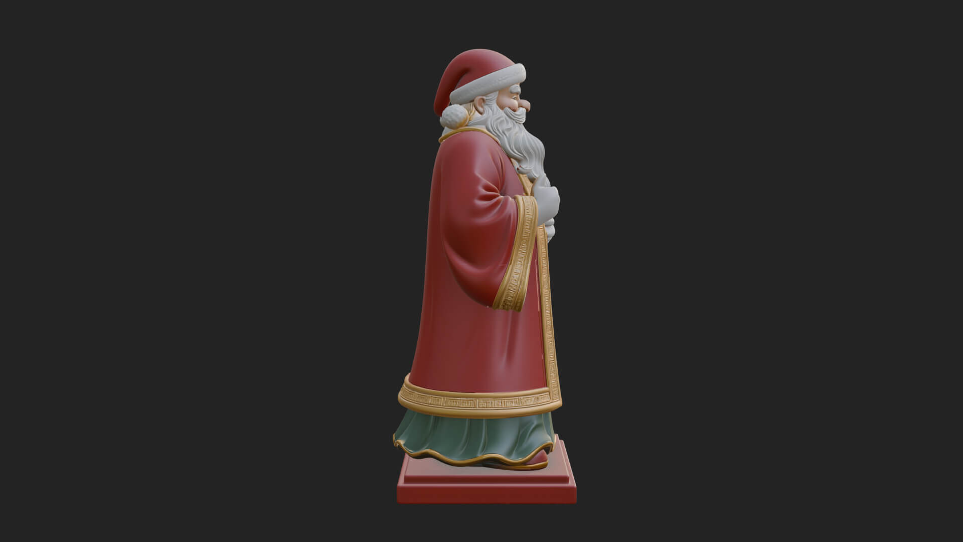 Robed Father Christmas Statue Design 21 3D Print Model 3D Model