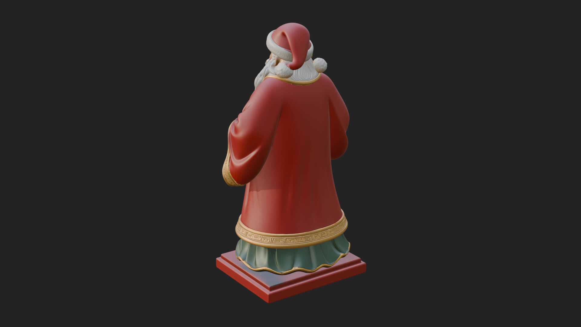 Robed Father Christmas Statue Design 21 3D Print Model 3D Model