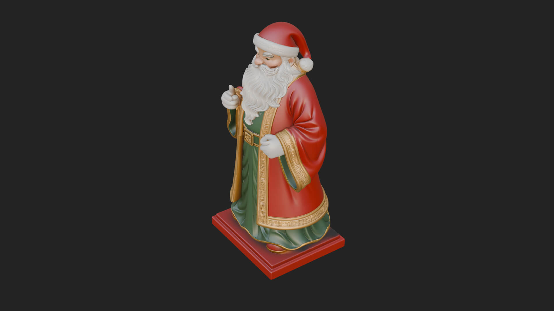 Robed Father Christmas Statue Design 21 3D Print Model 3D Model
