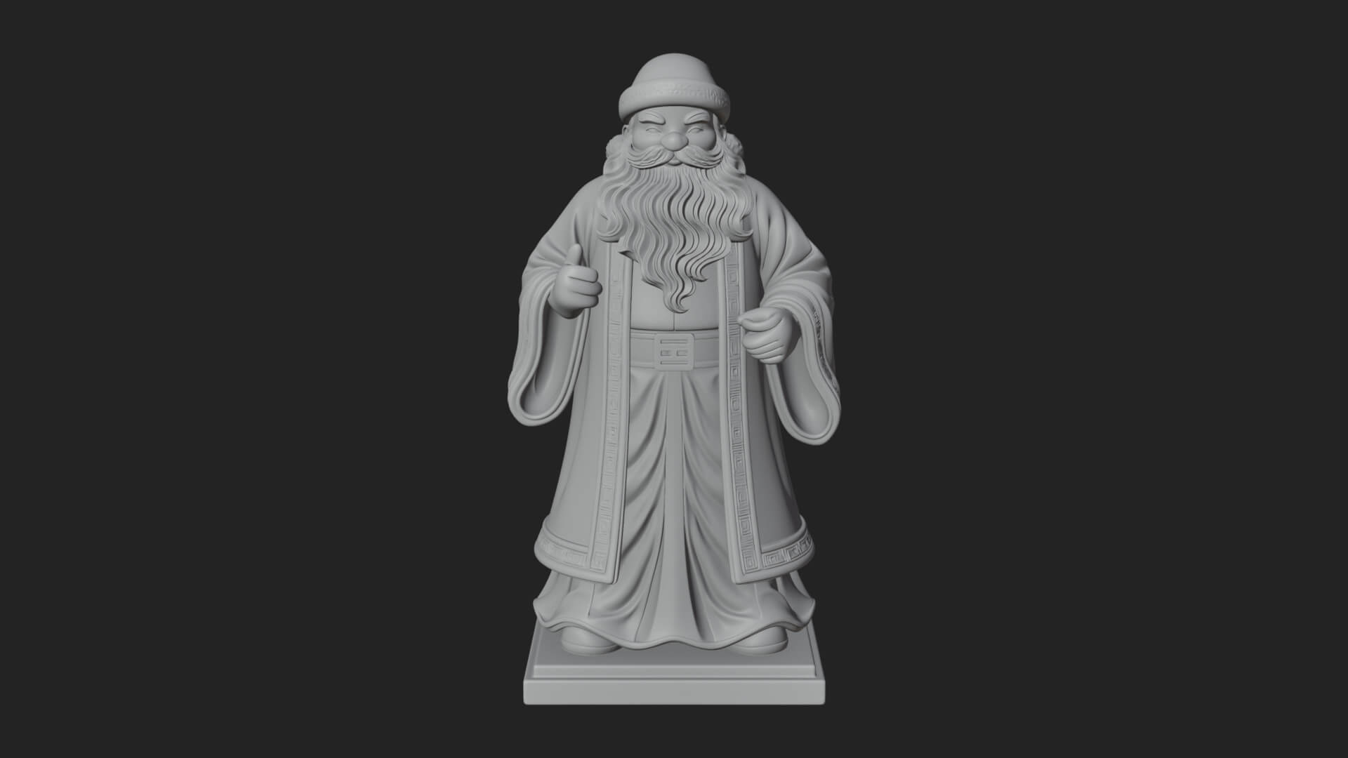 Robed Father Christmas Statue Design 21 3D Print Model 3D Model