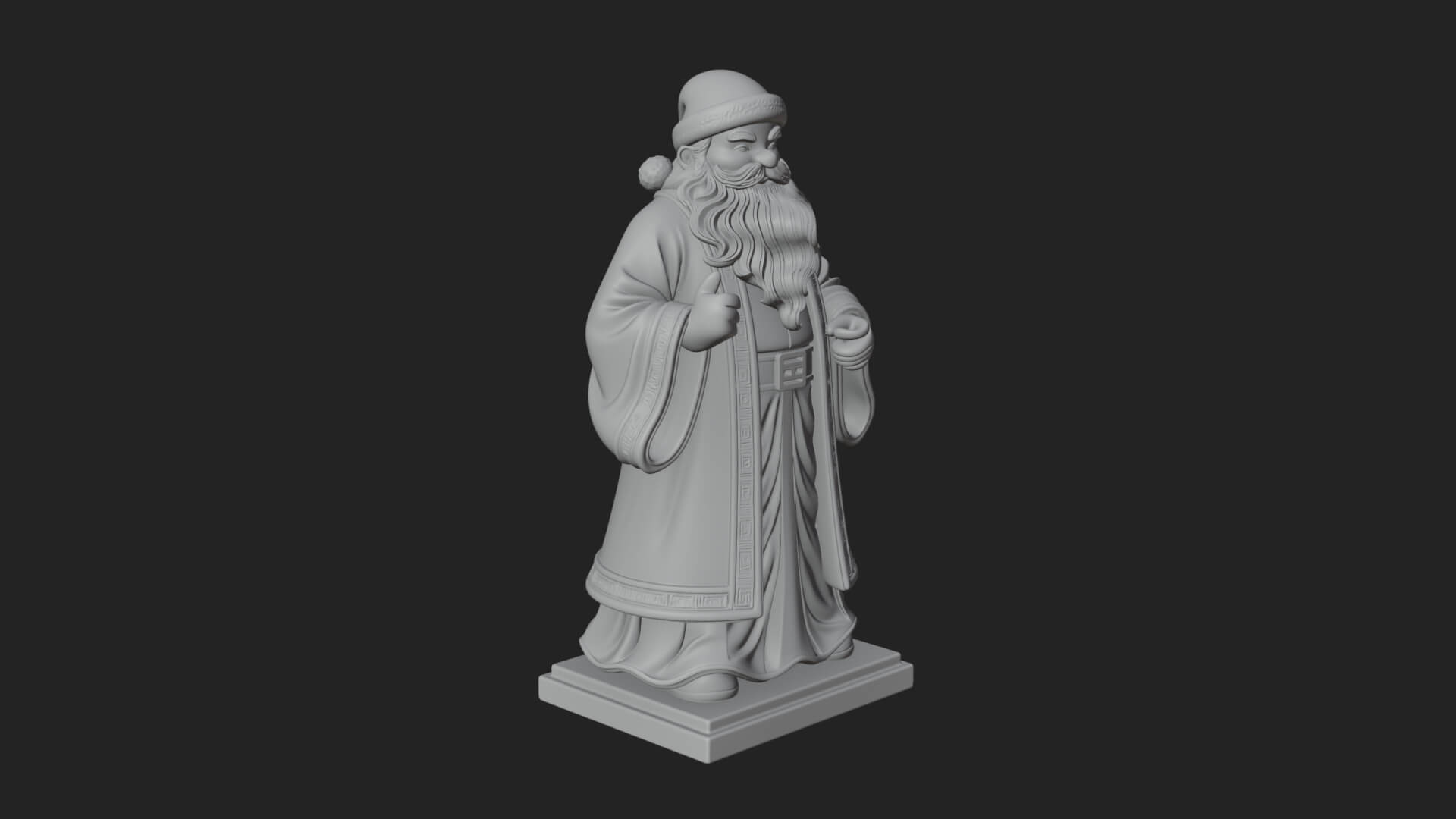 Robed Father Christmas Statue Design 21 3D Print Model 3D Model