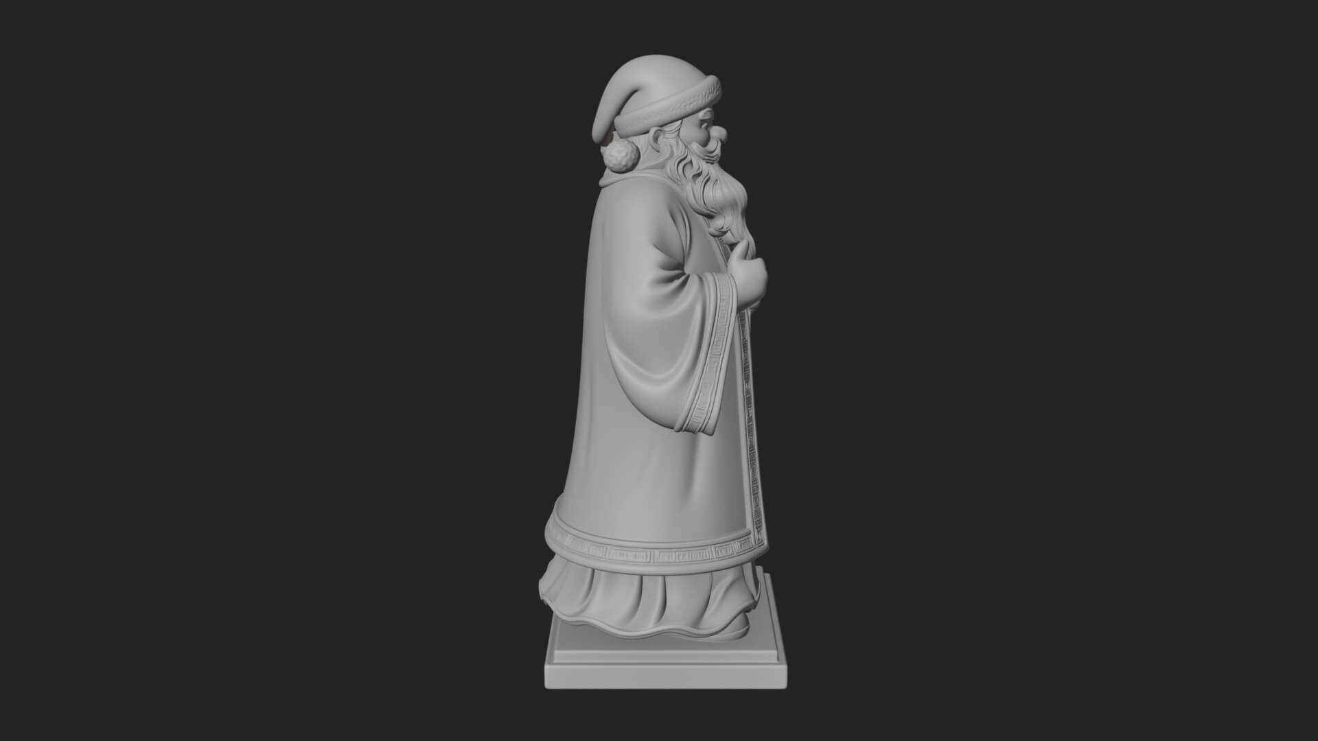 Robed Father Christmas Statue Design 21 3D Print Model 3D Model