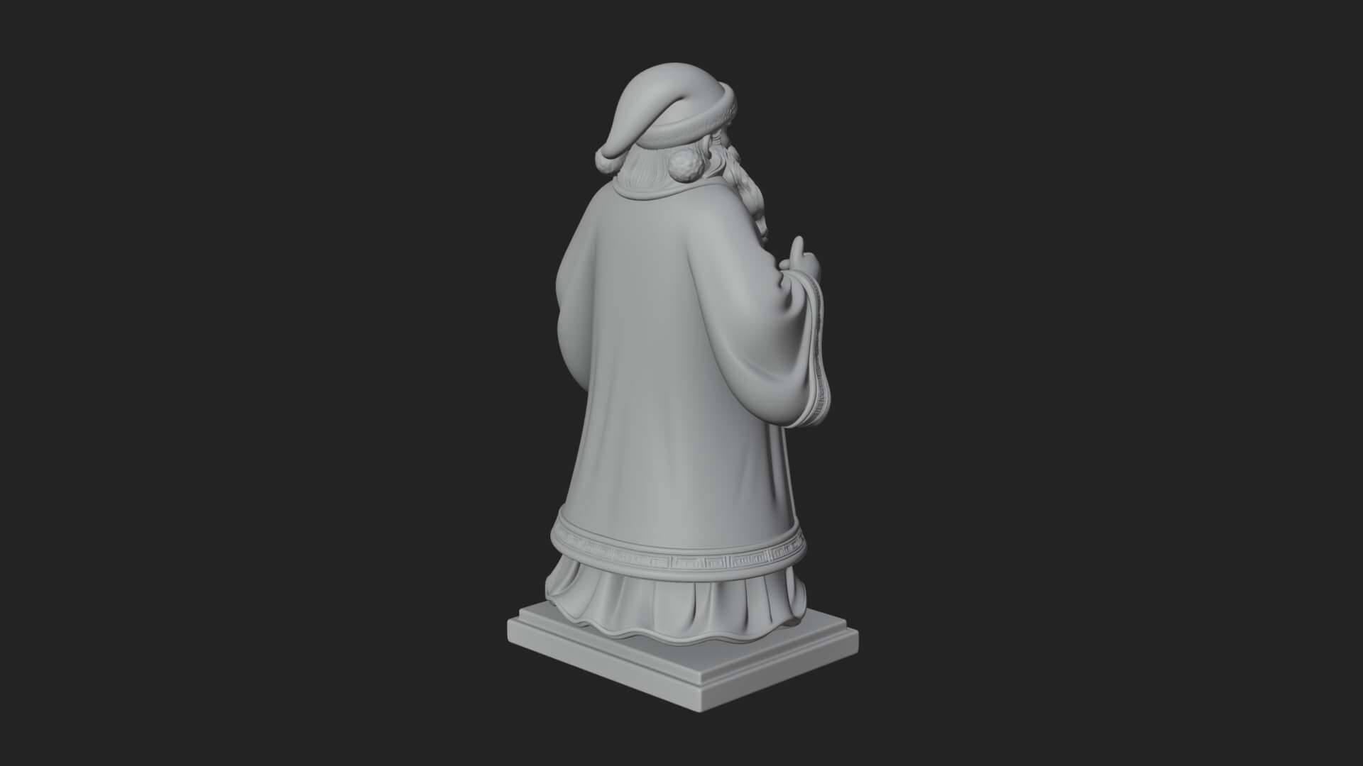 Robed Father Christmas Statue Design 21 3D Print Model 3D Model