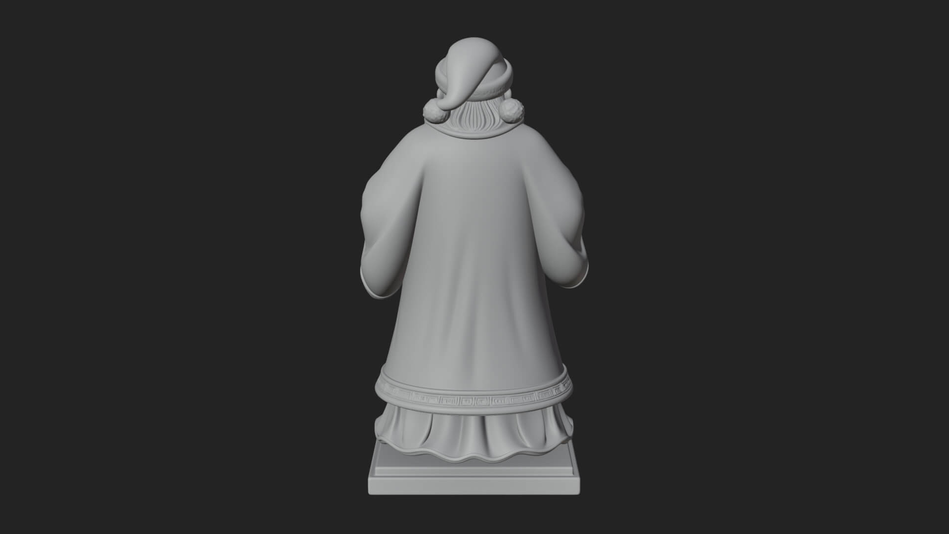Robed Father Christmas Statue Design 21 3D Print Model 3D Model