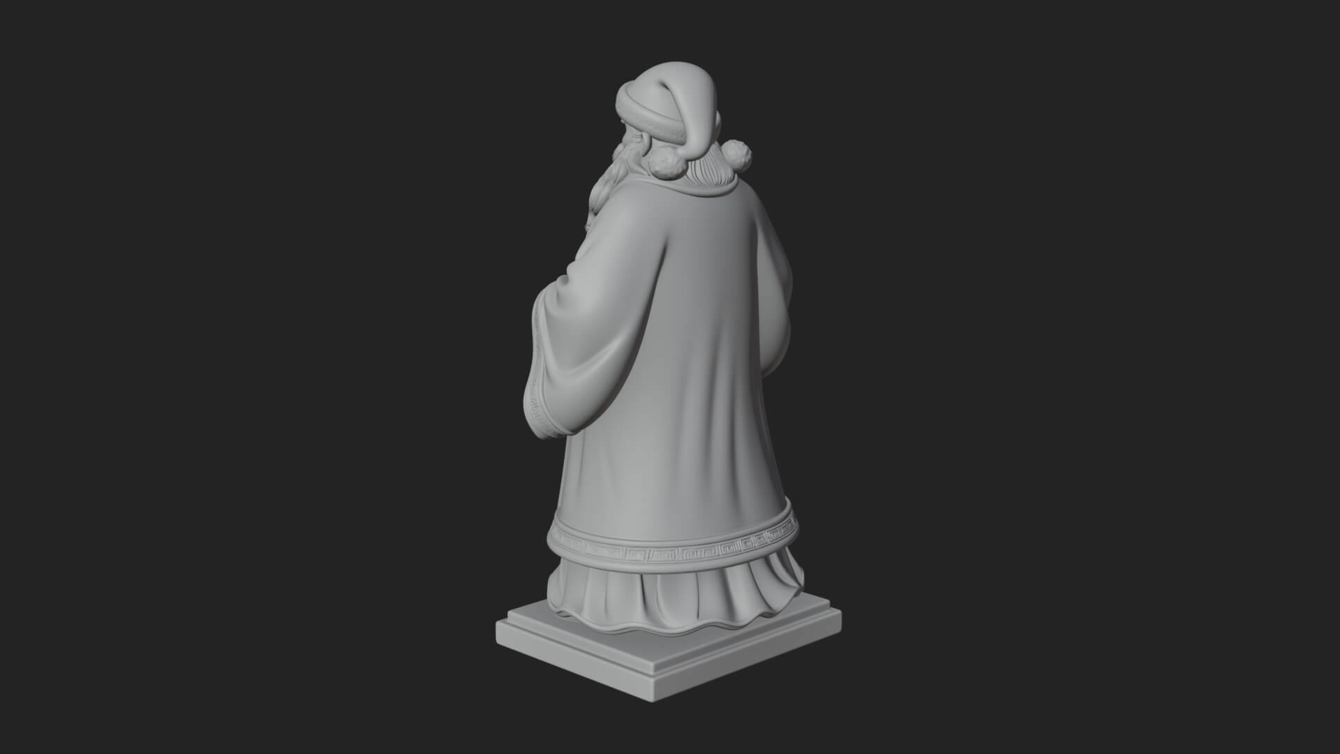 Robed Father Christmas Statue Design 21 3D Print Model 3D Model
