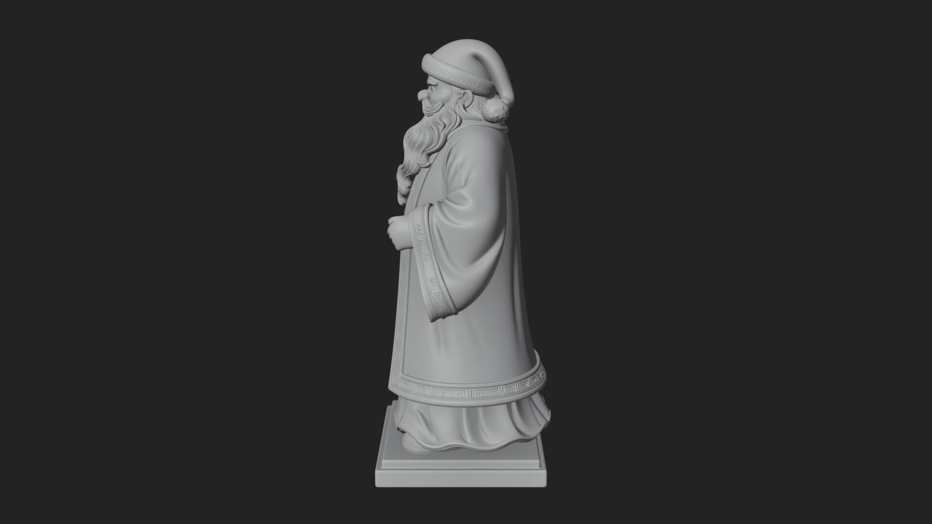 Robed Father Christmas Statue Design 21 3D Print Model 3D Model