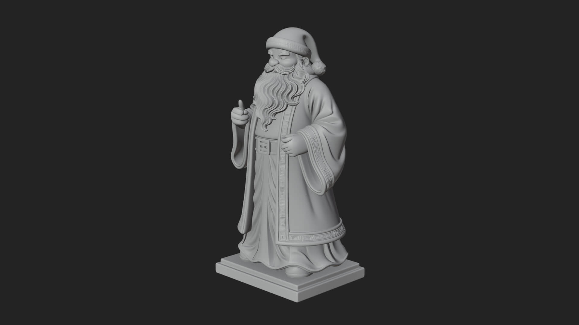 Robed Father Christmas Statue Design 21 3D Print Model 3D Model