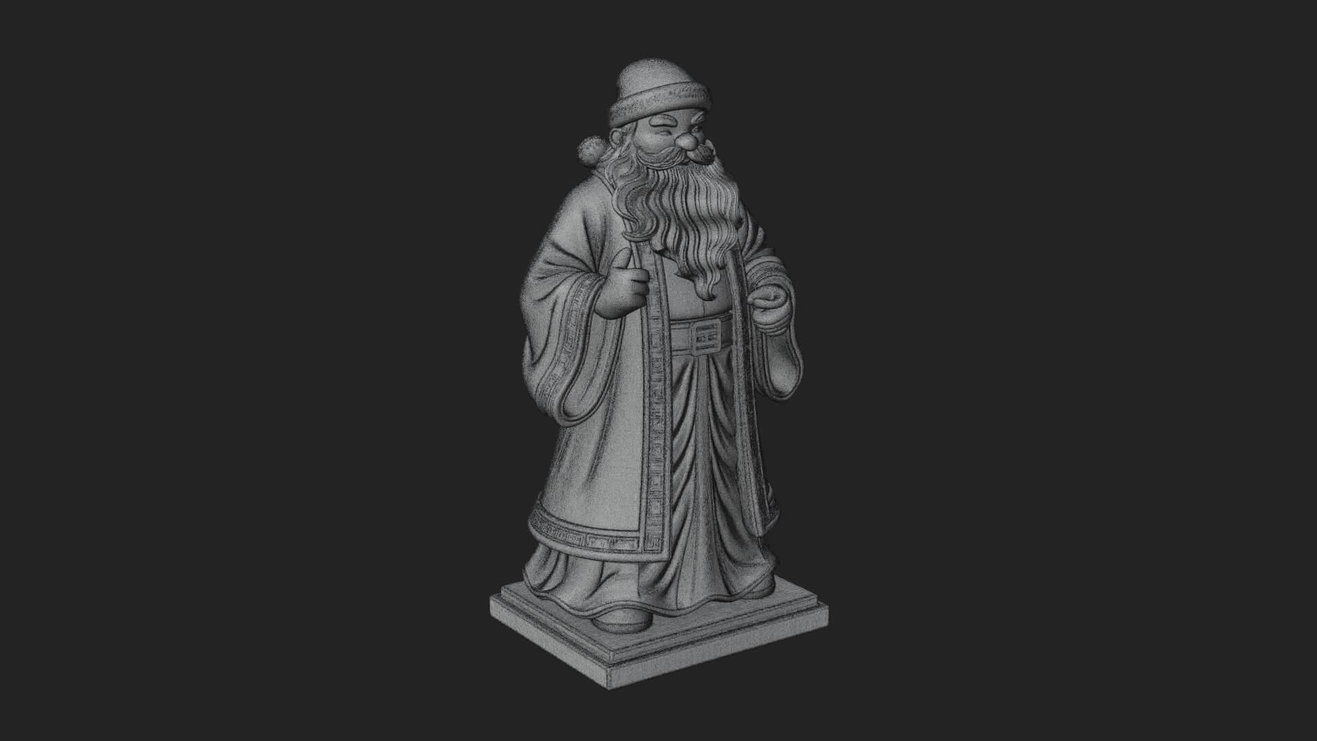 Robed Father Christmas Statue Design 21 3D Print Model 3D Model