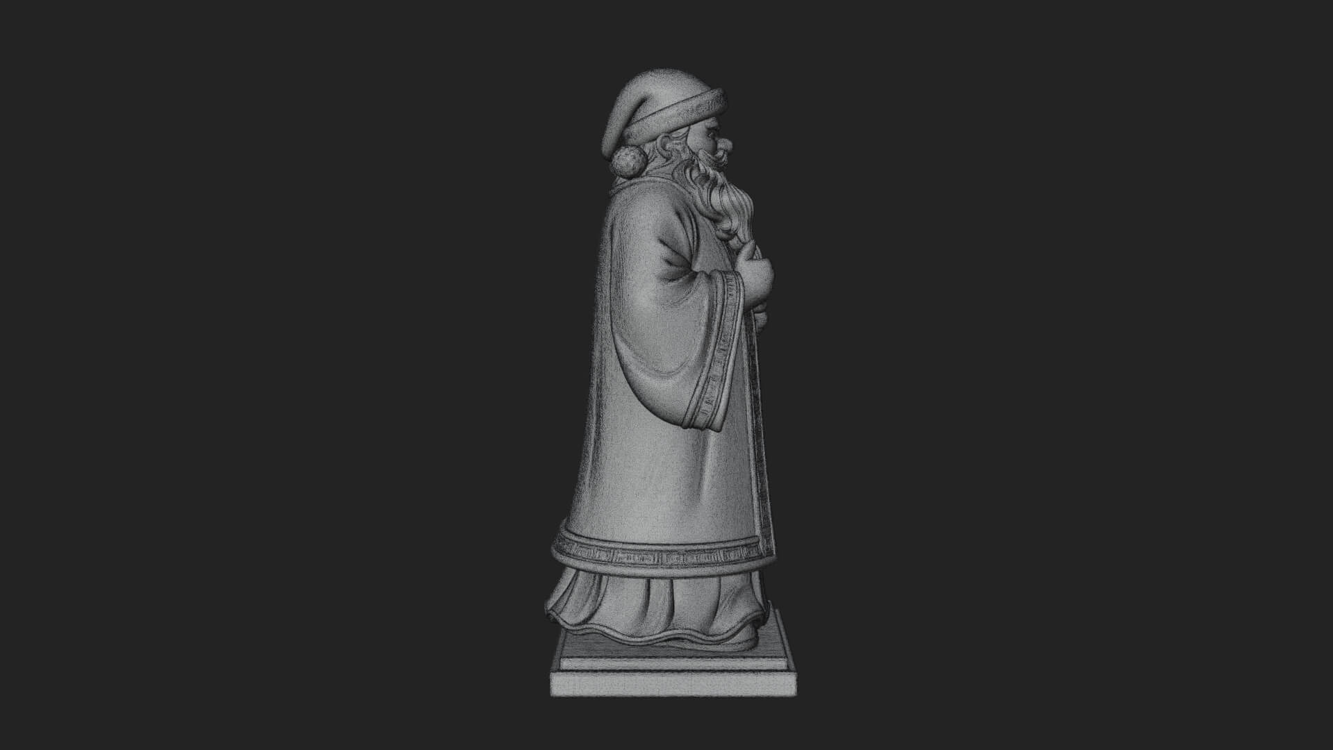 Robed Father Christmas Statue Design 21 3D Print Model 3D Model