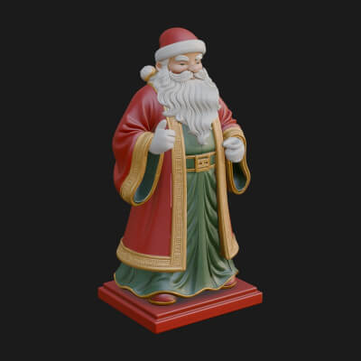 Robed Father Christmas Statue Design 21 3D Print Model
