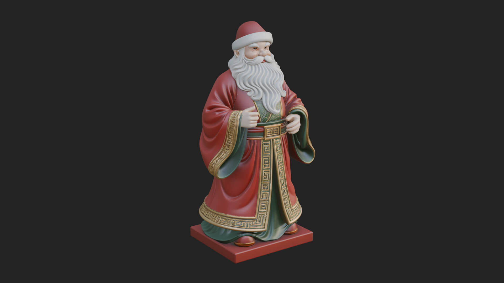 Robed Father Christmas Statue Design 22 3D Print Model 3D Model