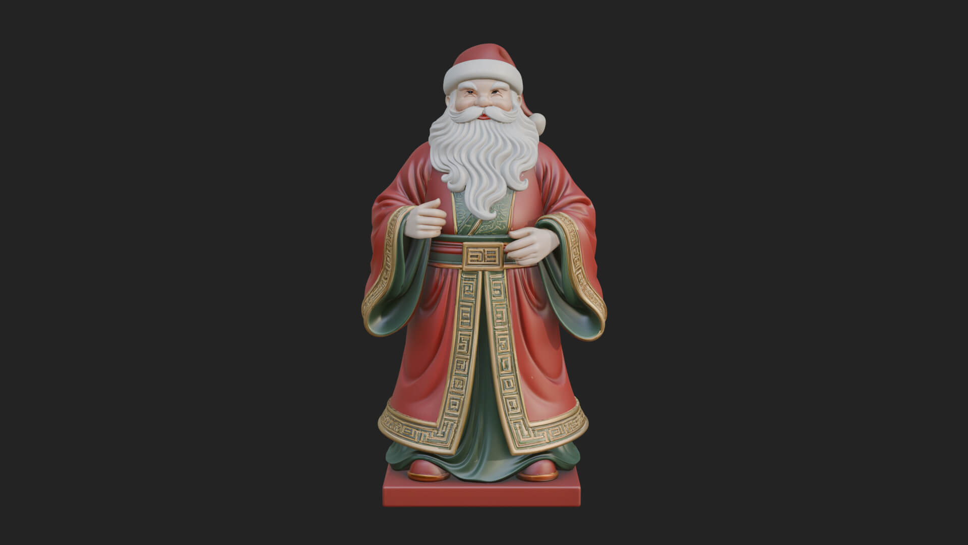 Robed Father Christmas Statue Design 22 3D Print Model 3D Model