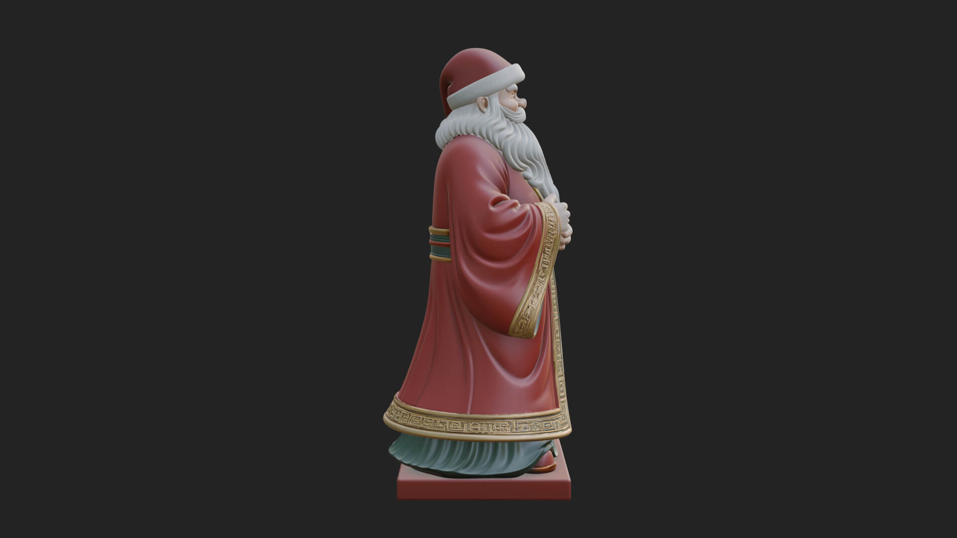 Robed Father Christmas Statue Design 22 3D Print Model 3D Model