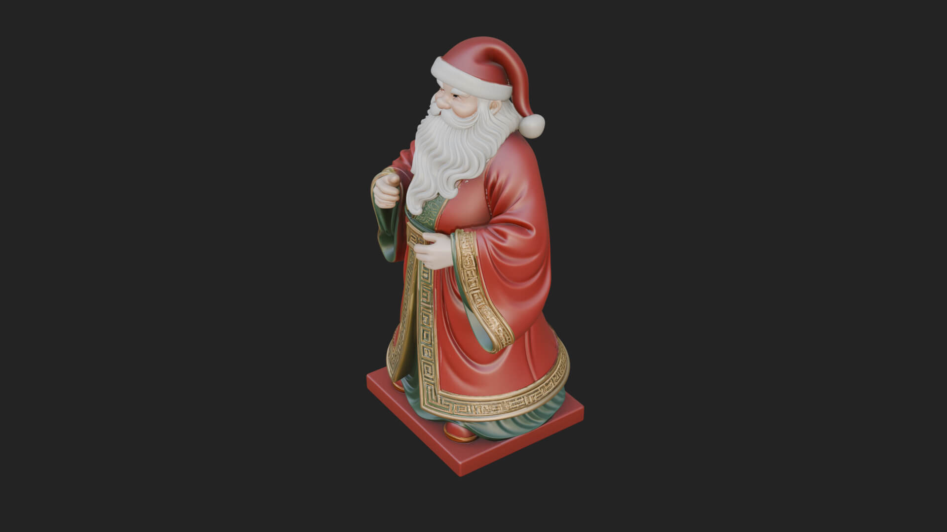 Robed Father Christmas Statue Design 22 3D Print Model 3D Model