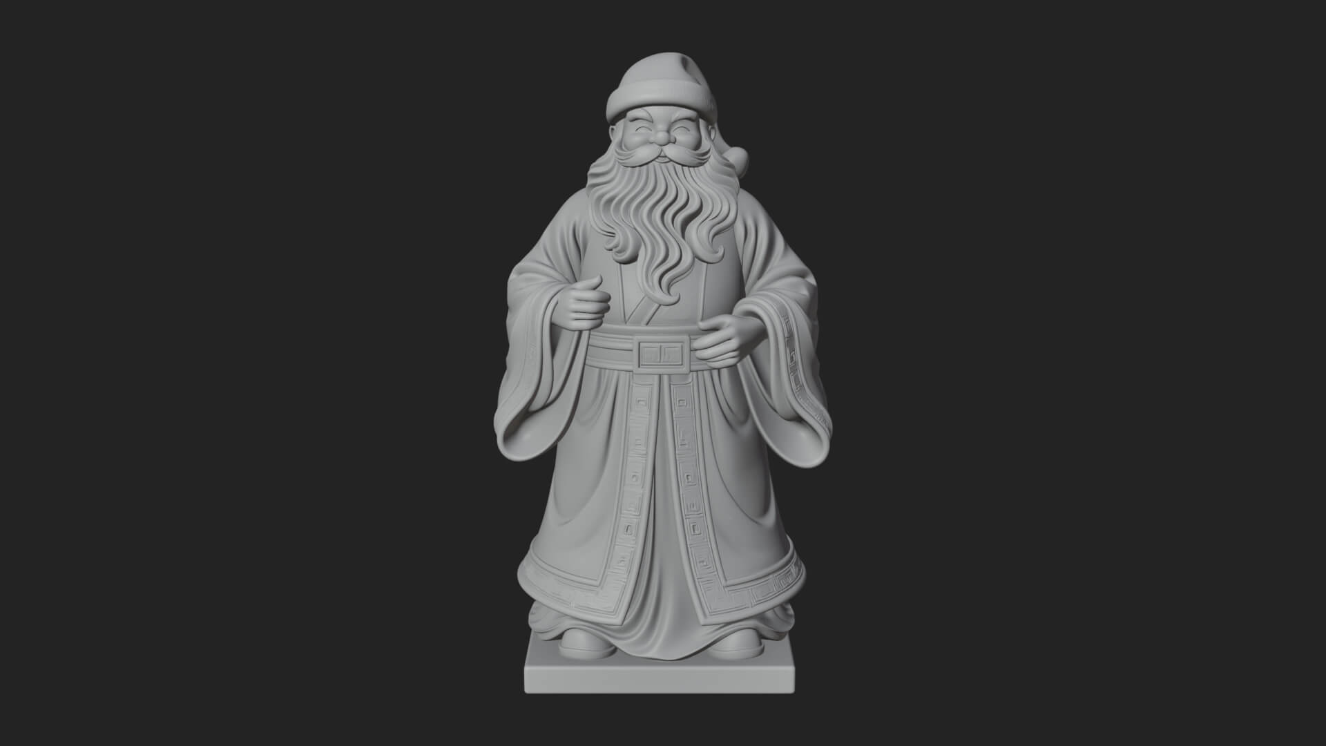 Robed Father Christmas Statue Design 22 3D Print Model 3D Model