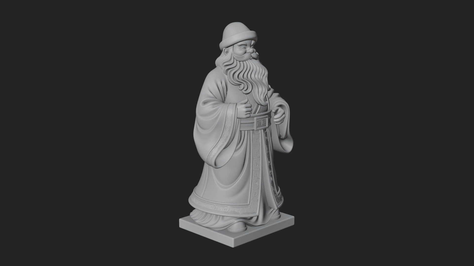 Robed Father Christmas Statue Design 22 3D Print Model 3D Model
