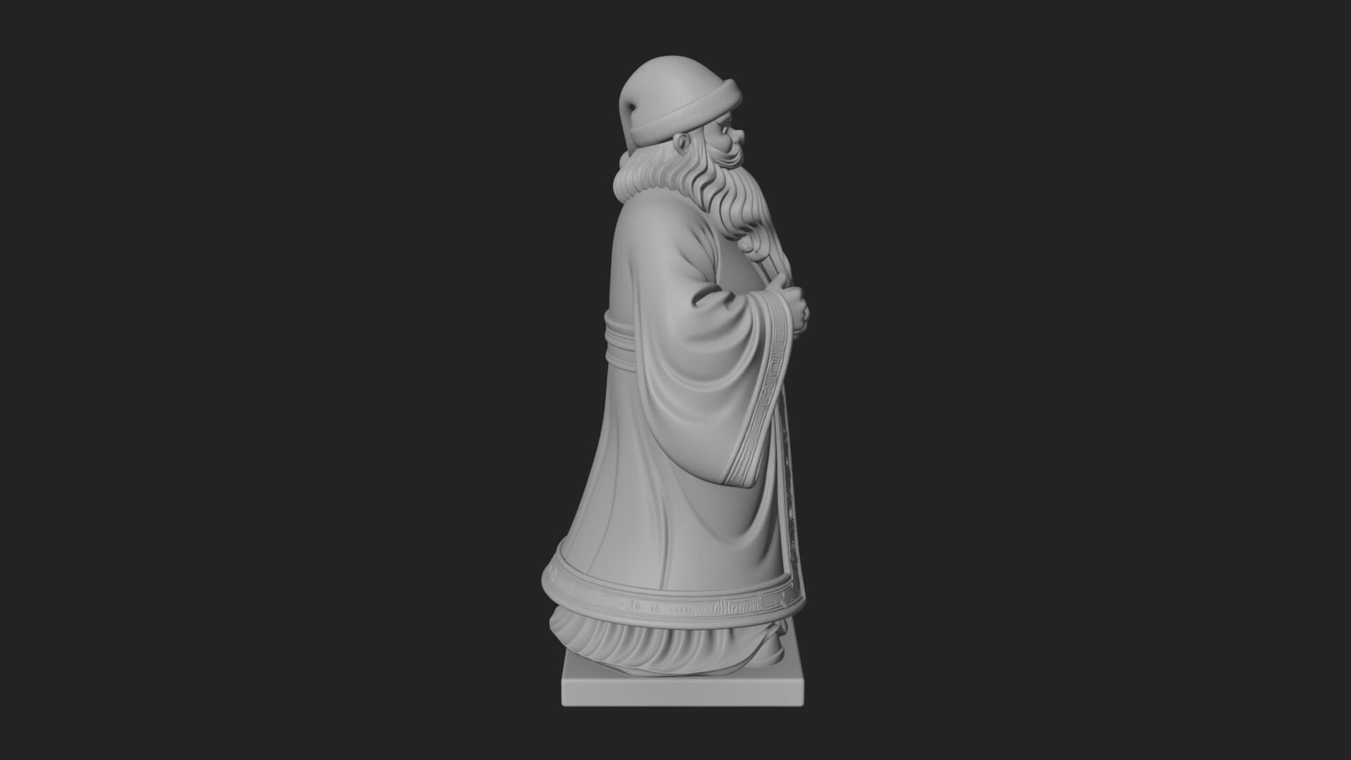 Robed Father Christmas Statue Design 22 3D Print Model 3D Model