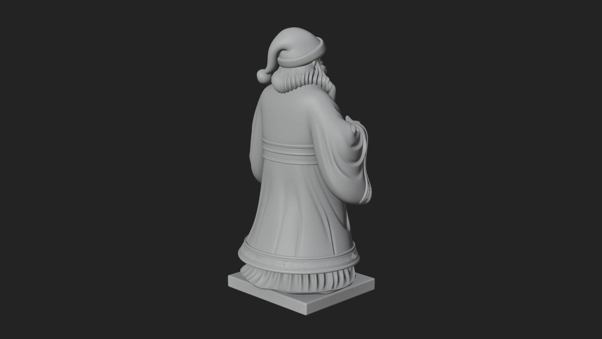 Robed Father Christmas Statue Design 22 3D Print Model 3D Model