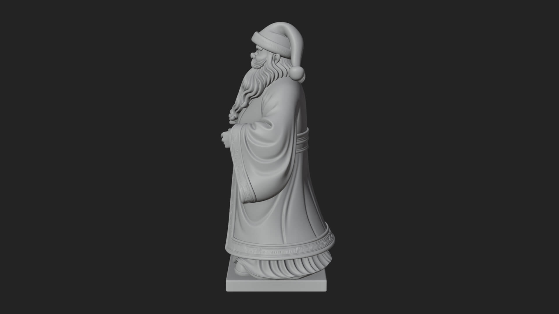 Robed Father Christmas Statue Design 22 3D Print Model 3D Model