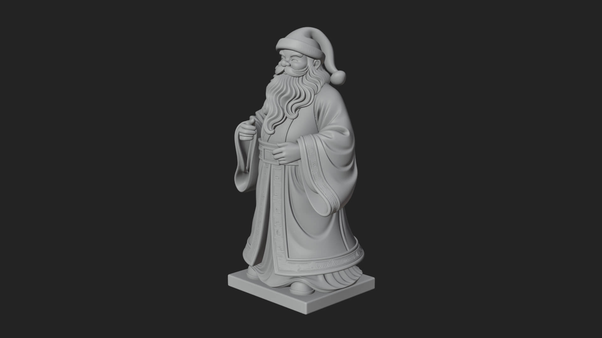 Robed Father Christmas Statue Design 22 3D Print Model 3D Model