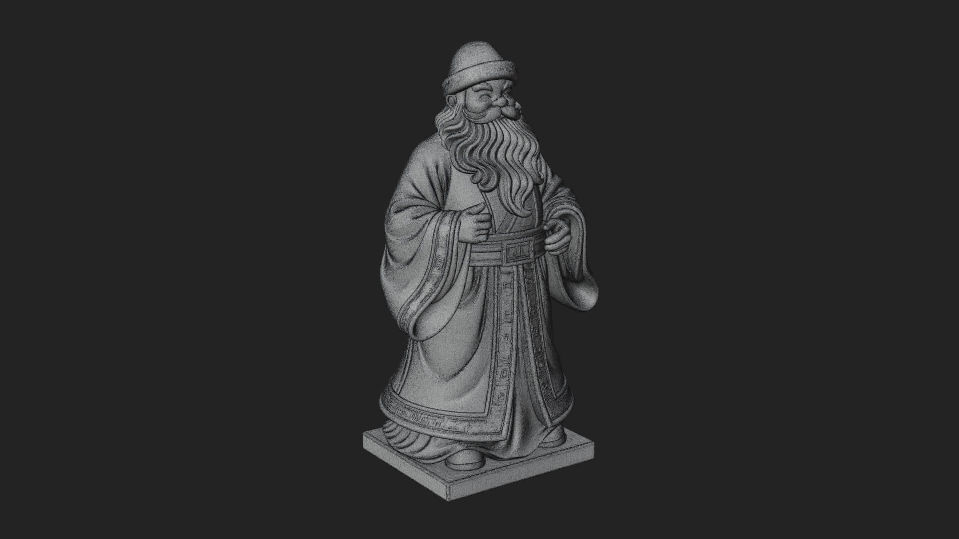 Robed Father Christmas Statue Design 22 3D Print Model 3D Model