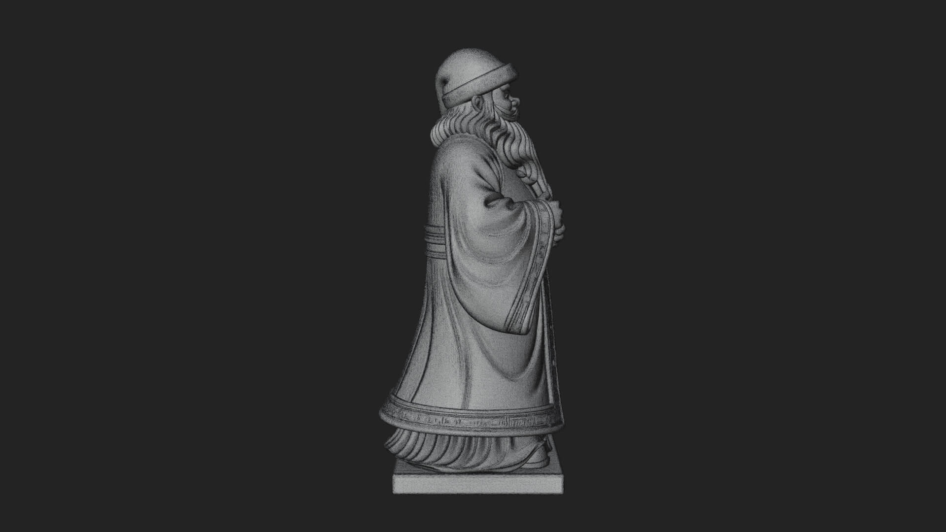 Robed Father Christmas Statue Design 22 3D Print Model 3D Model