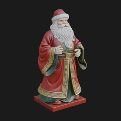 Robed Father Christmas Statue Design 22 3D Print Model