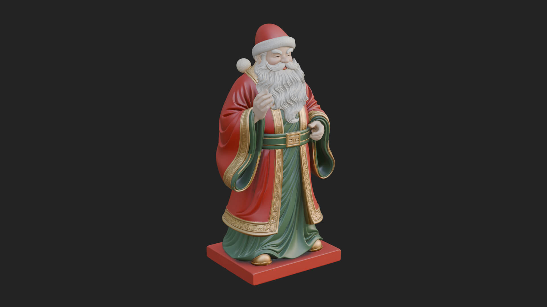 Robed Father Christmas Statue Design 23 3D Print Model 3D Model