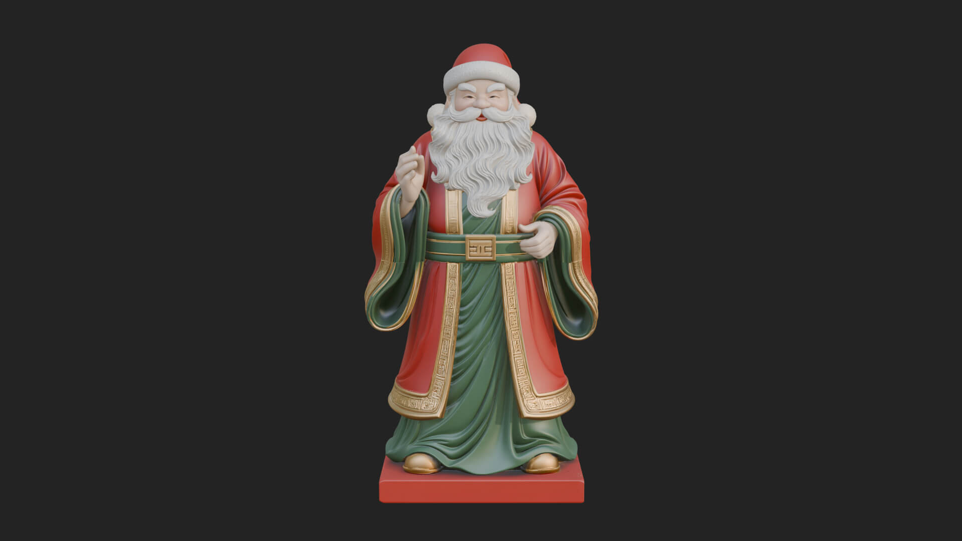 Robed Father Christmas Statue Design 23 3D Print Model 3D Model