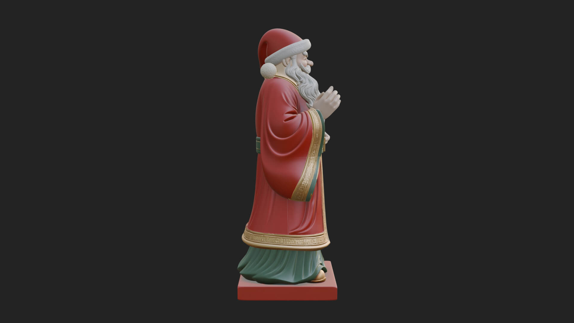 Robed Father Christmas Statue Design 23 3D Print Model 3D Model
