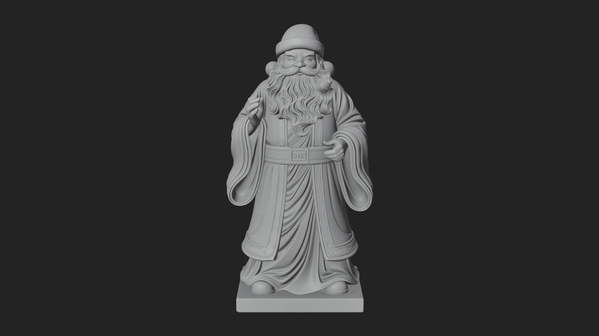 Robed Father Christmas Statue Design 23 3D Print Model 3D Model