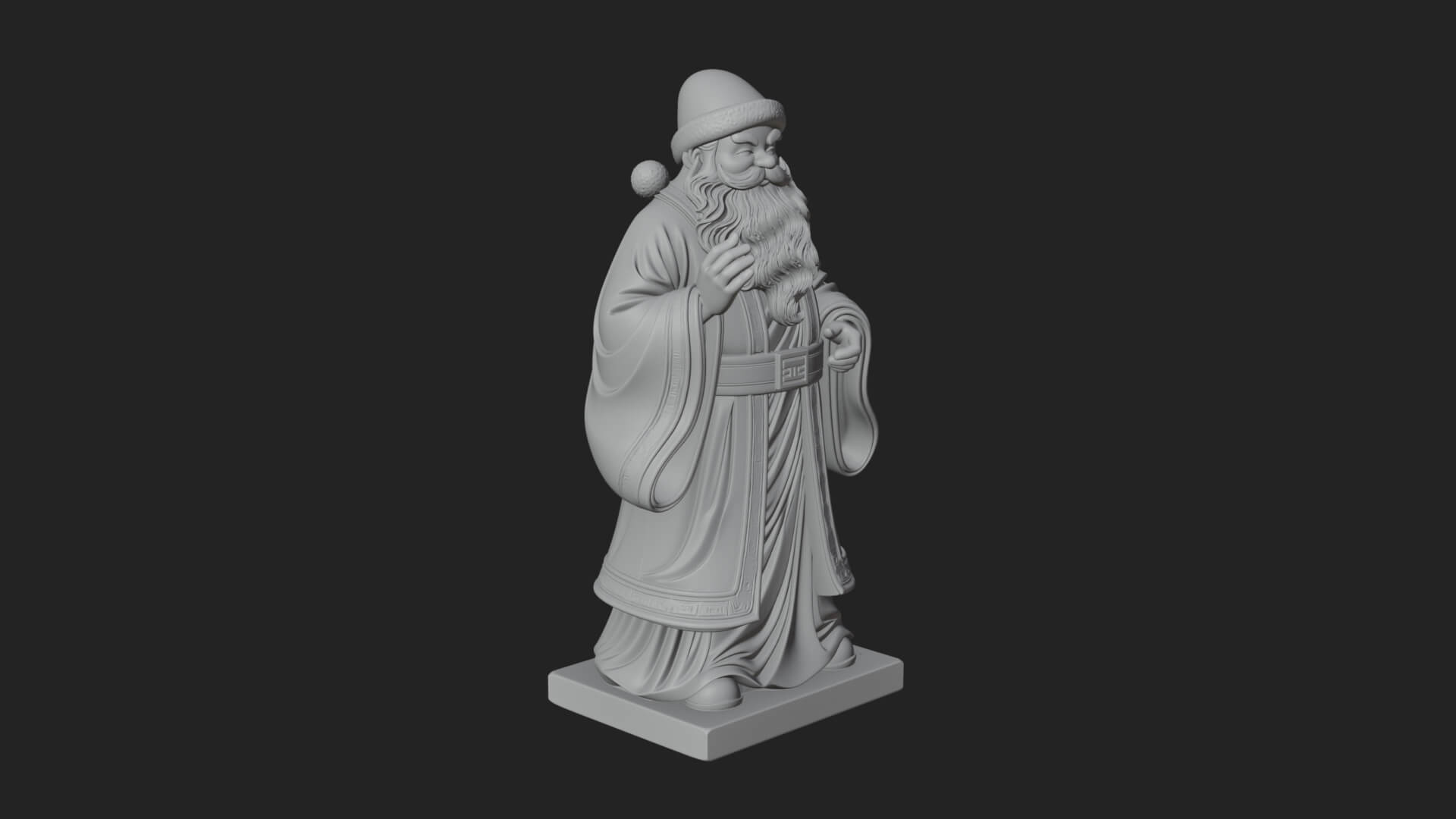 Robed Father Christmas Statue Design 23 3D Print Model 3D Model