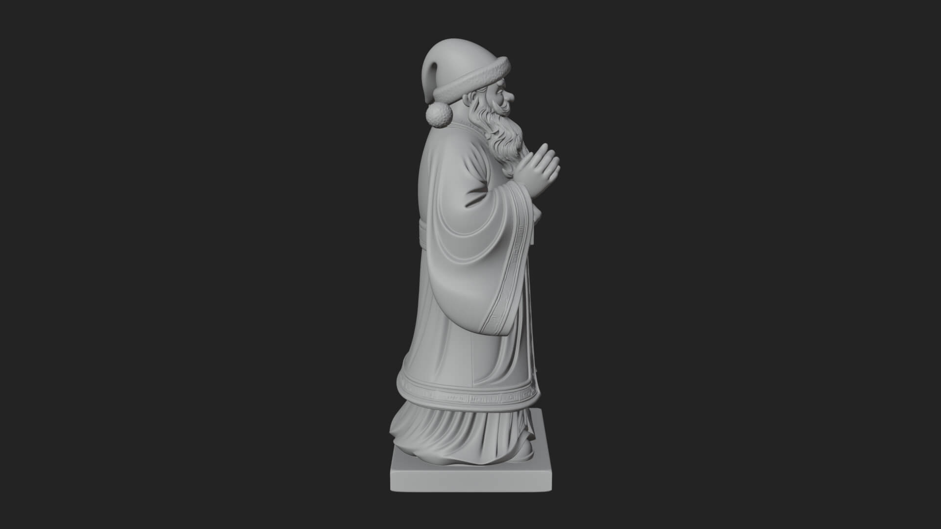 Robed Father Christmas Statue Design 23 3D Print Model 3D Model