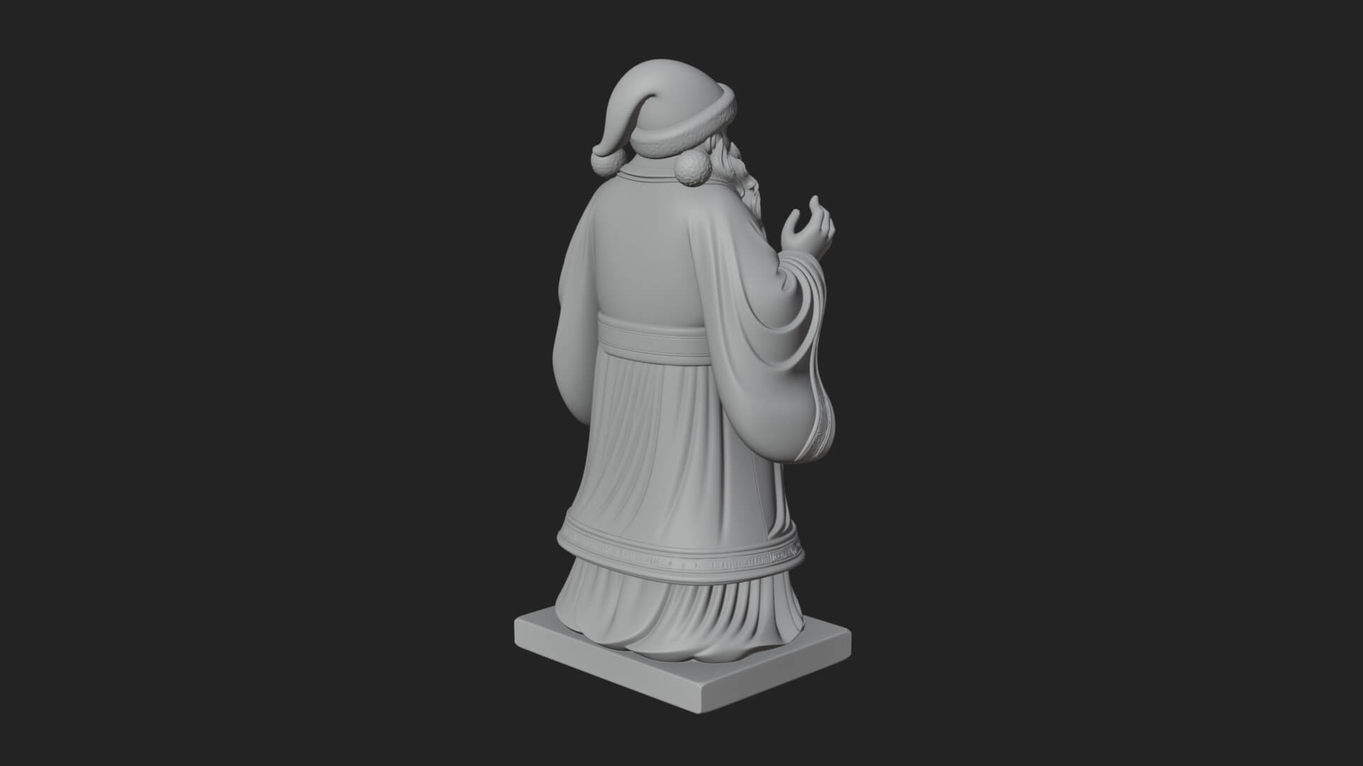 Robed Father Christmas Statue Design 23 3D Print Model 3D Model
