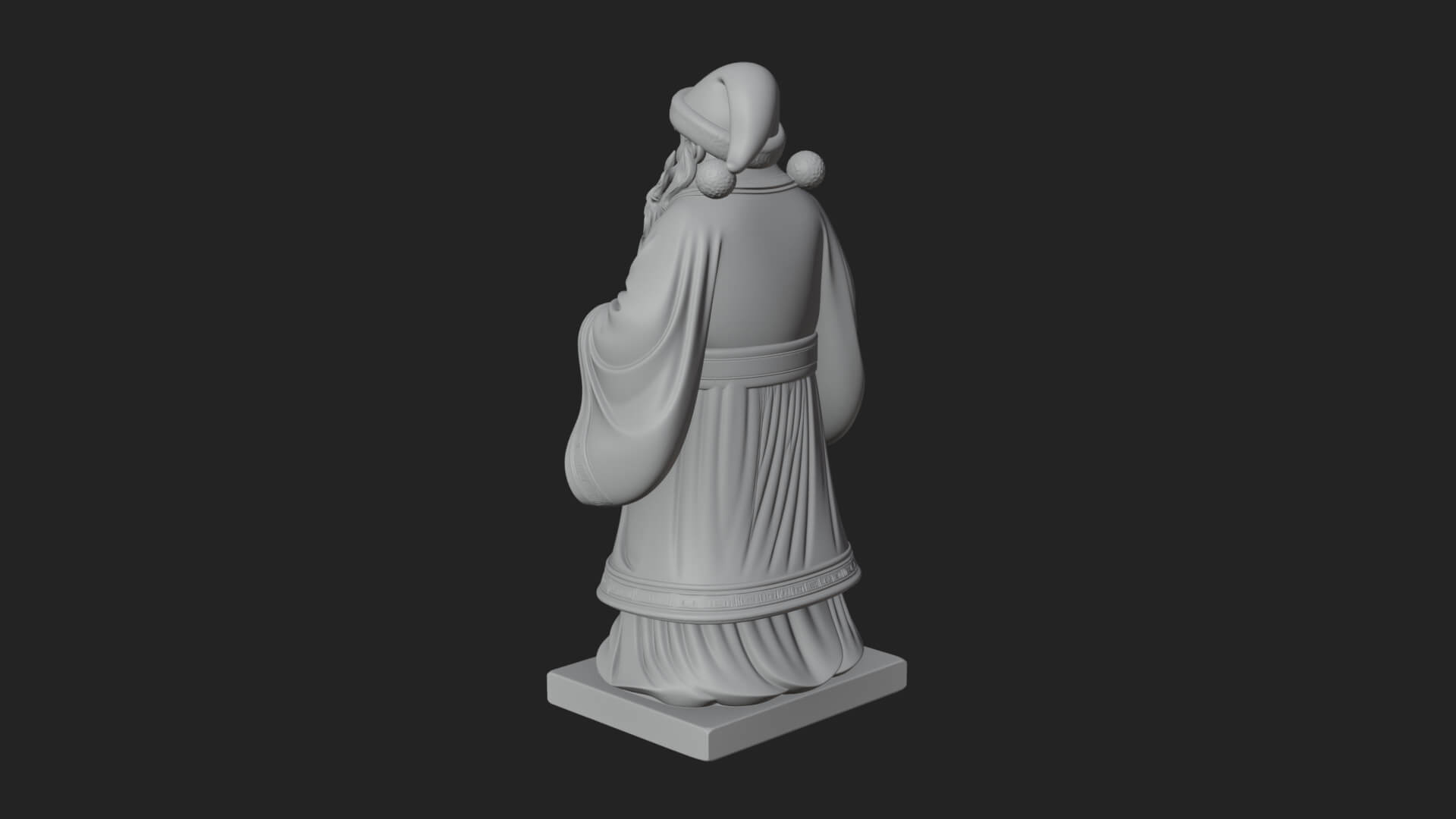 Robed Father Christmas Statue Design 23 3D Print Model 3D Model