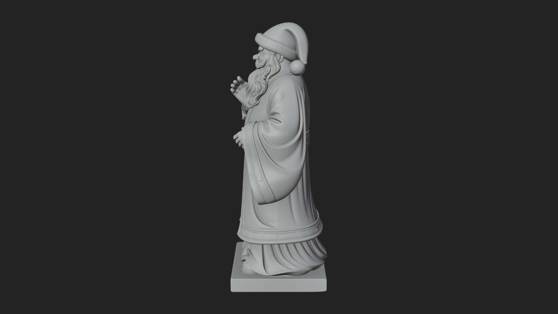 Robed Father Christmas Statue Design 23 3D Print Model 3D Model