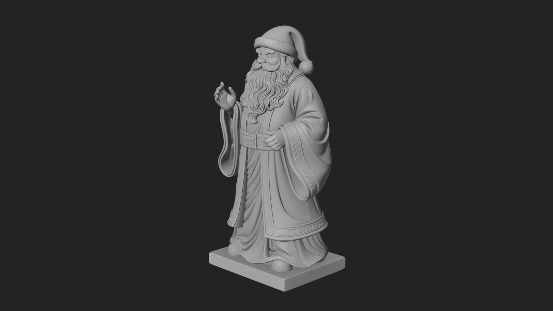 Robed Father Christmas Statue Design 23 3D Print Model 3D Model