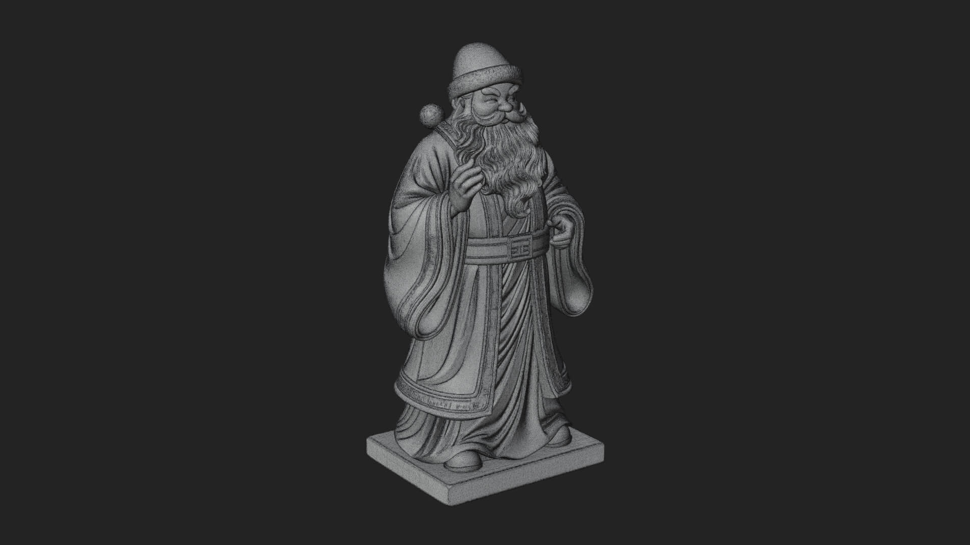 Robed Father Christmas Statue Design 23 3D Print Model 3D Model