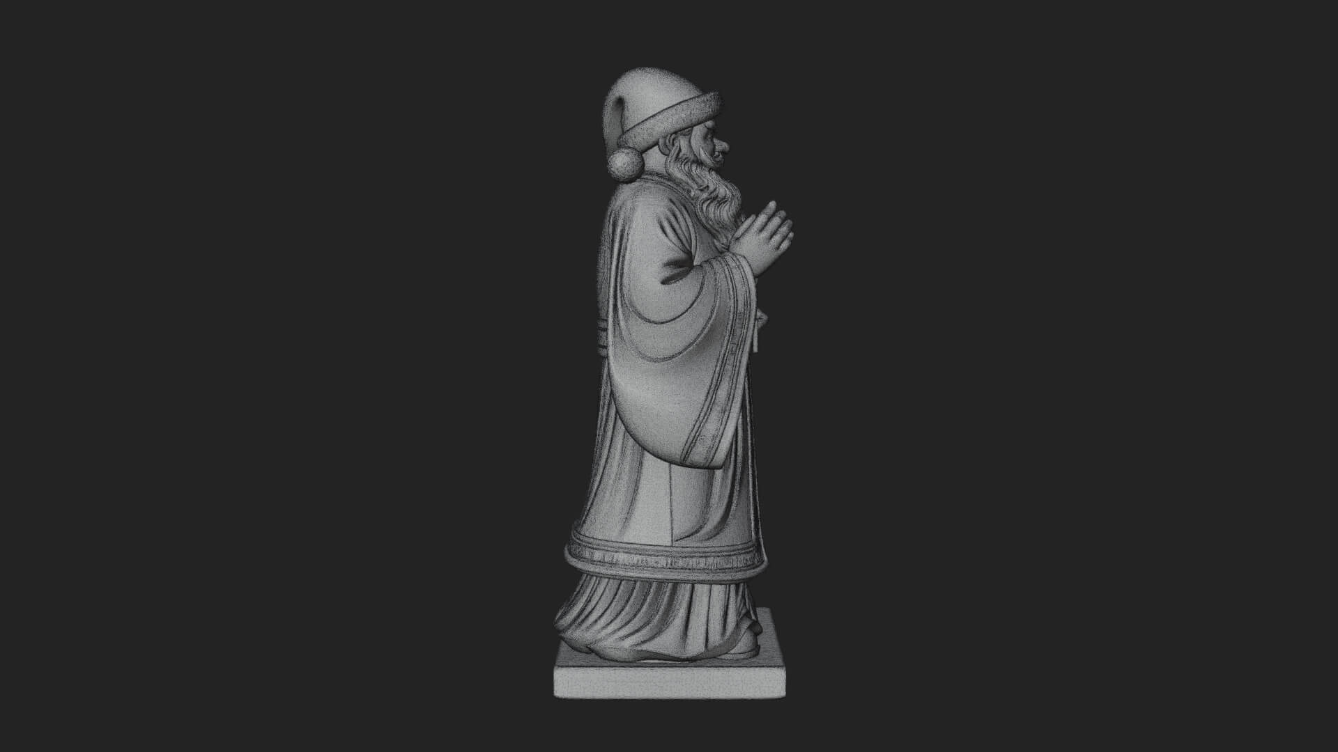 Robed Father Christmas Statue Design 23 3D Print Model 3D Model