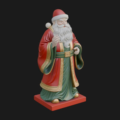 Robed Father Christmas Statue Design 23 3D Print Model