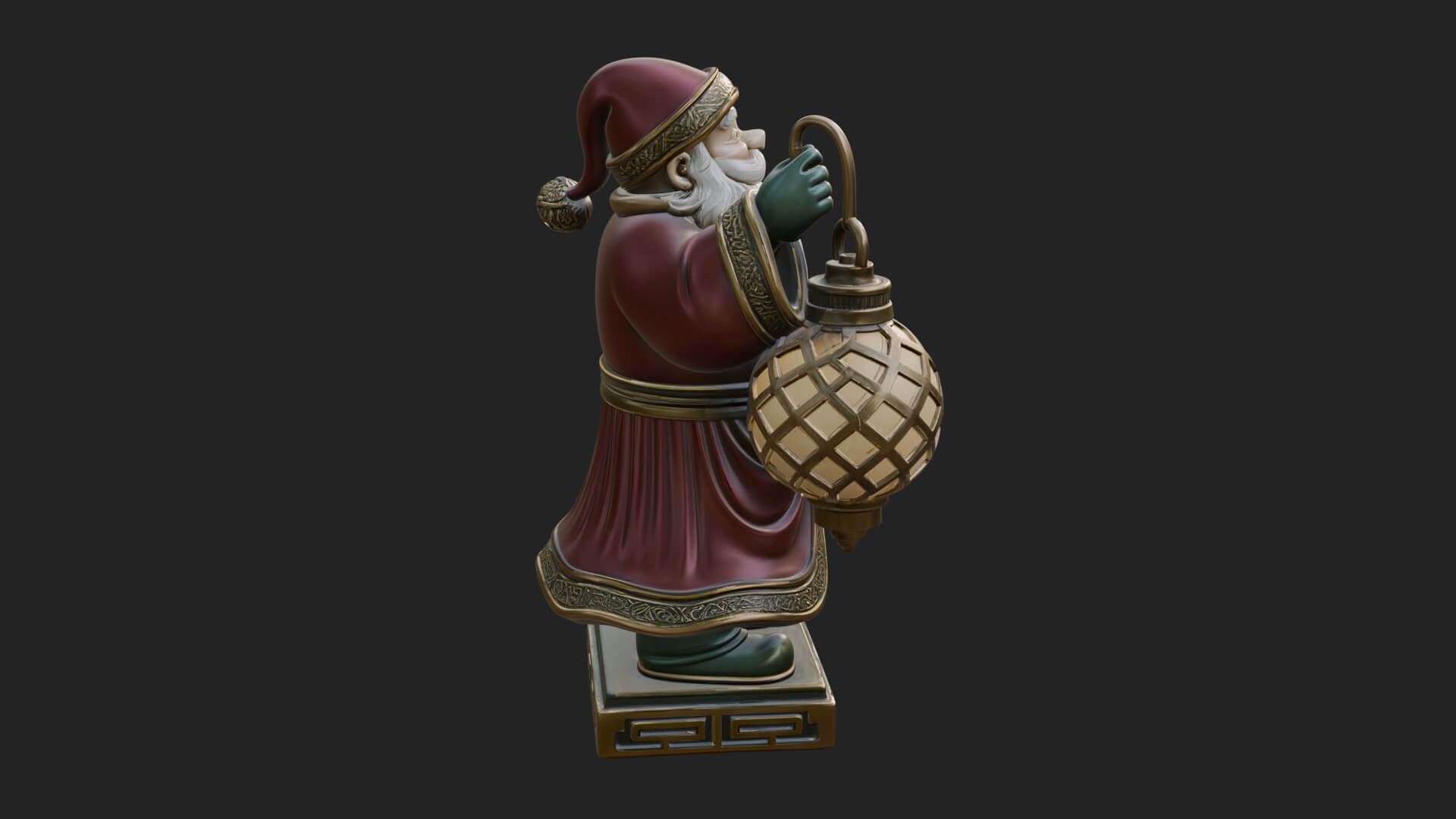 Robed Father Christmas Statue Design 3 3D Print Model 3D Model