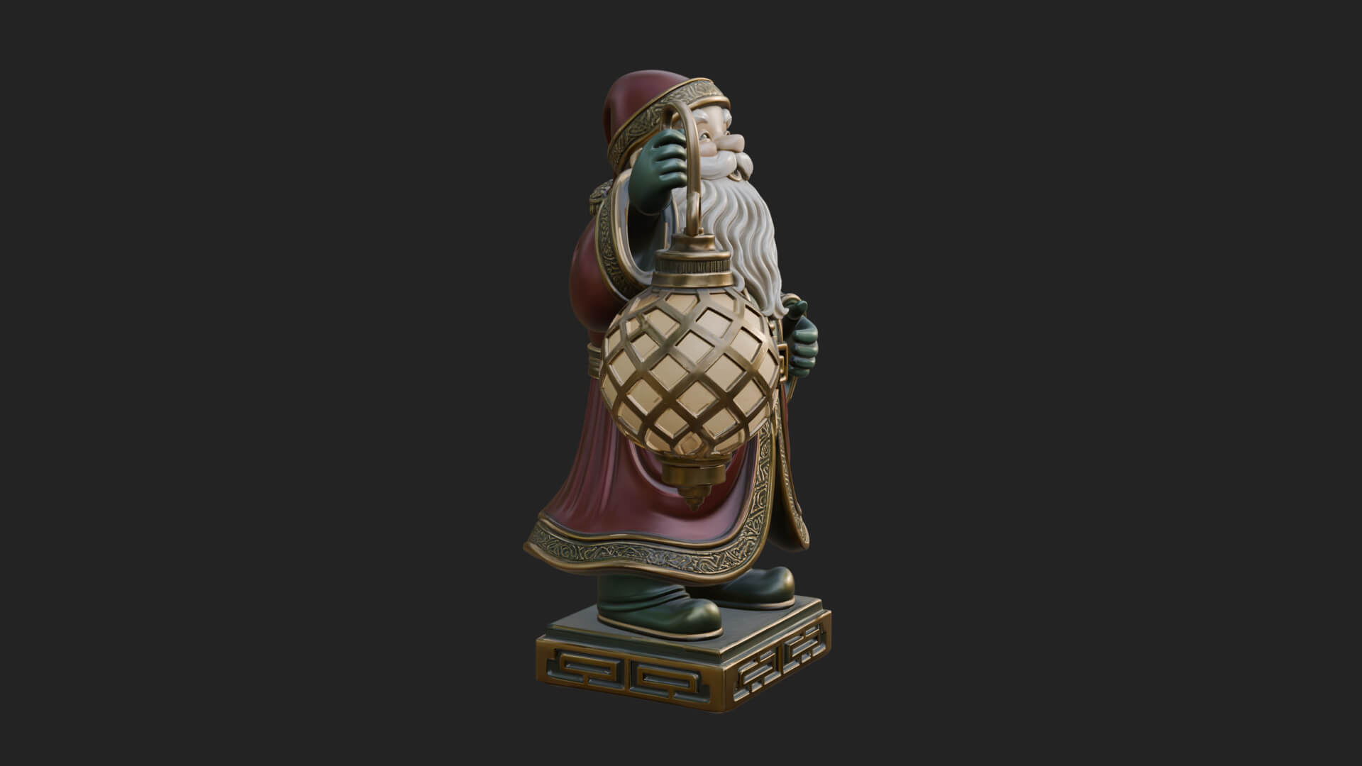 Robed Father Christmas Statue Design 3 3D Print Model 3D Model
