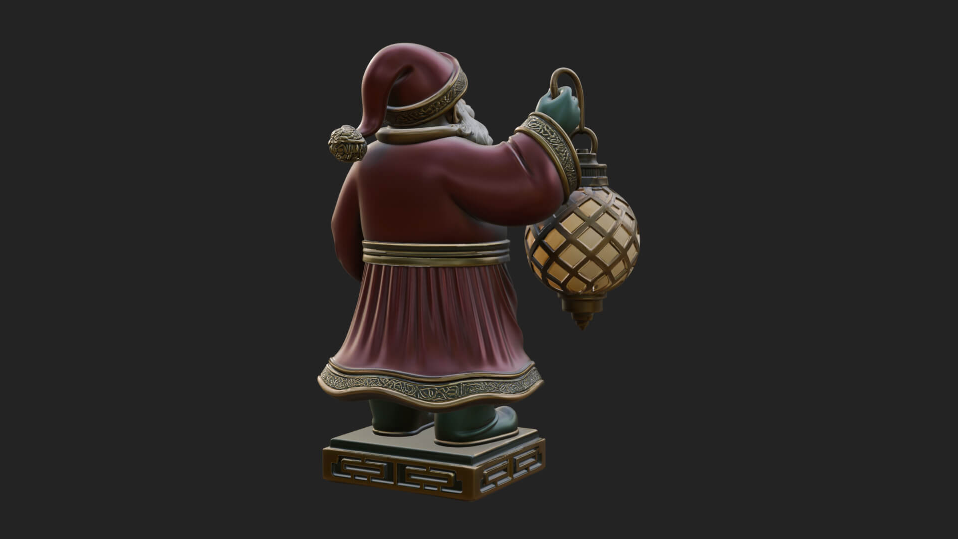 Robed Father Christmas Statue Design 3 3D Print Model 3D Model