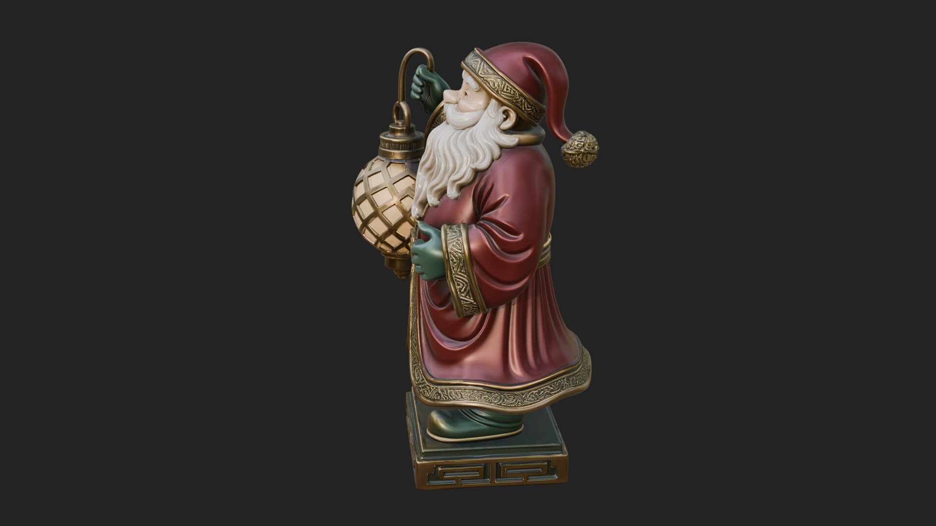 Robed Father Christmas Statue Design 3 3D Print Model 3D Model