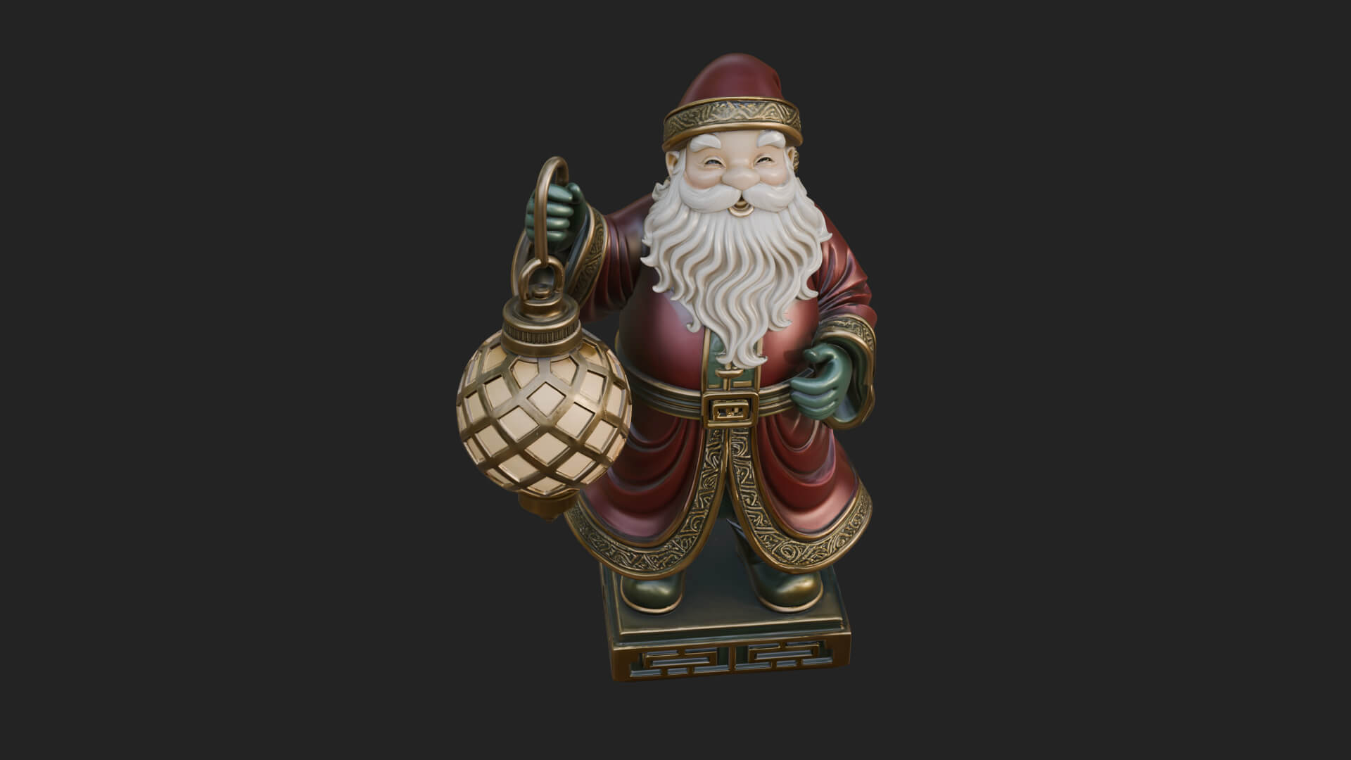 Robed Father Christmas Statue Design 3 3D Print Model 3D Model