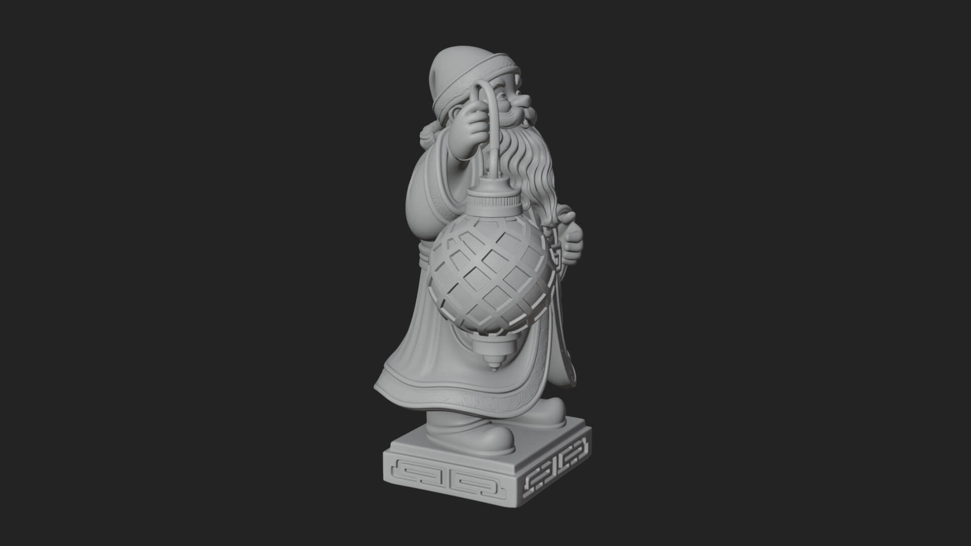 Robed Father Christmas Statue Design 3 3D Print Model 3D Model