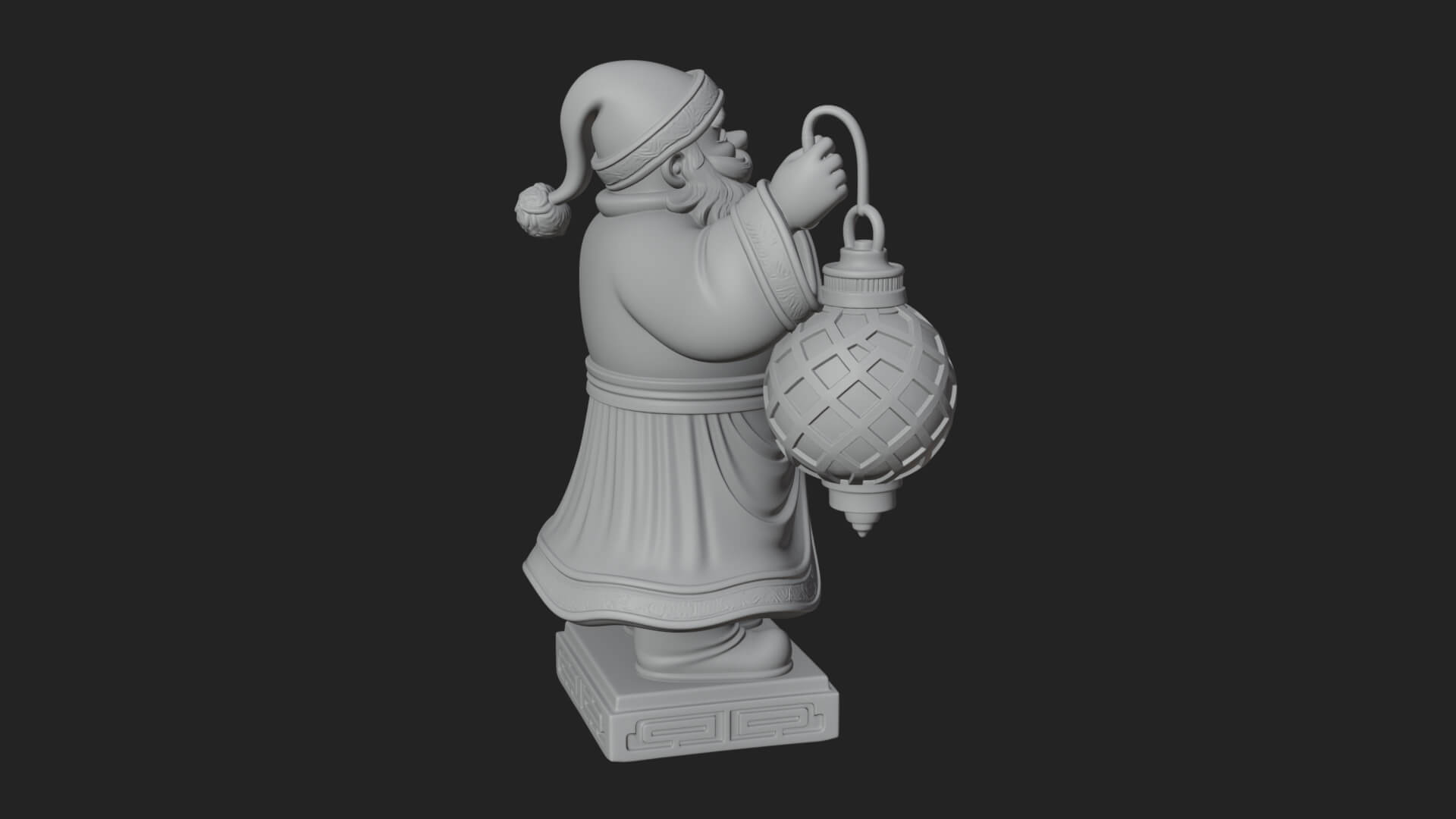 Robed Father Christmas Statue Design 3 3D Print Model 3D Model