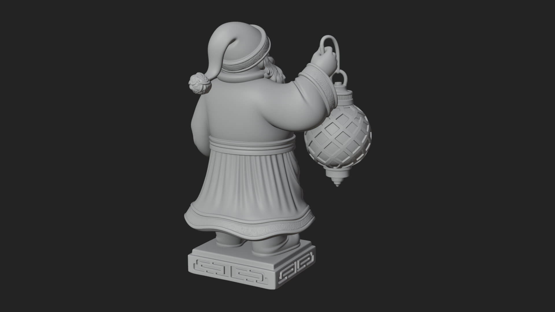 Robed Father Christmas Statue Design 3 3D Print Model 3D Model