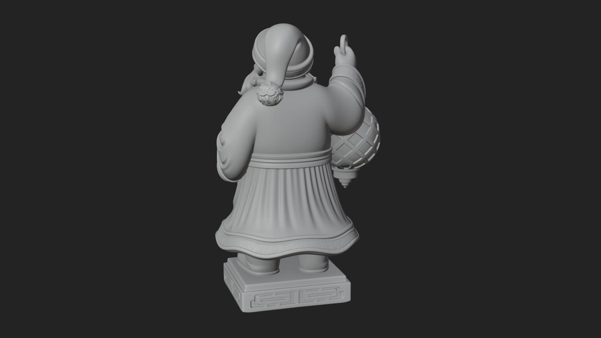 Robed Father Christmas Statue Design 3 3D Print Model 3D Model
