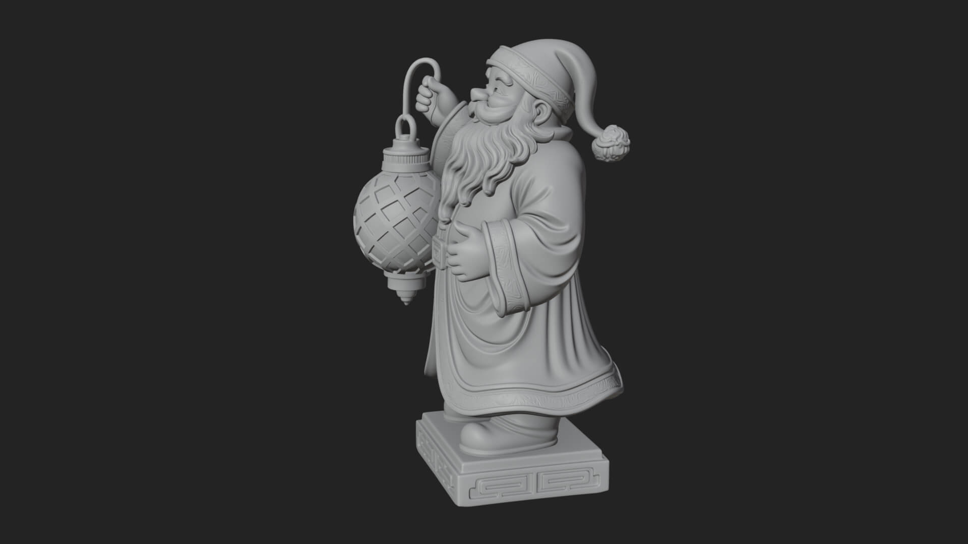Robed Father Christmas Statue Design 3 3D Print Model 3D Model